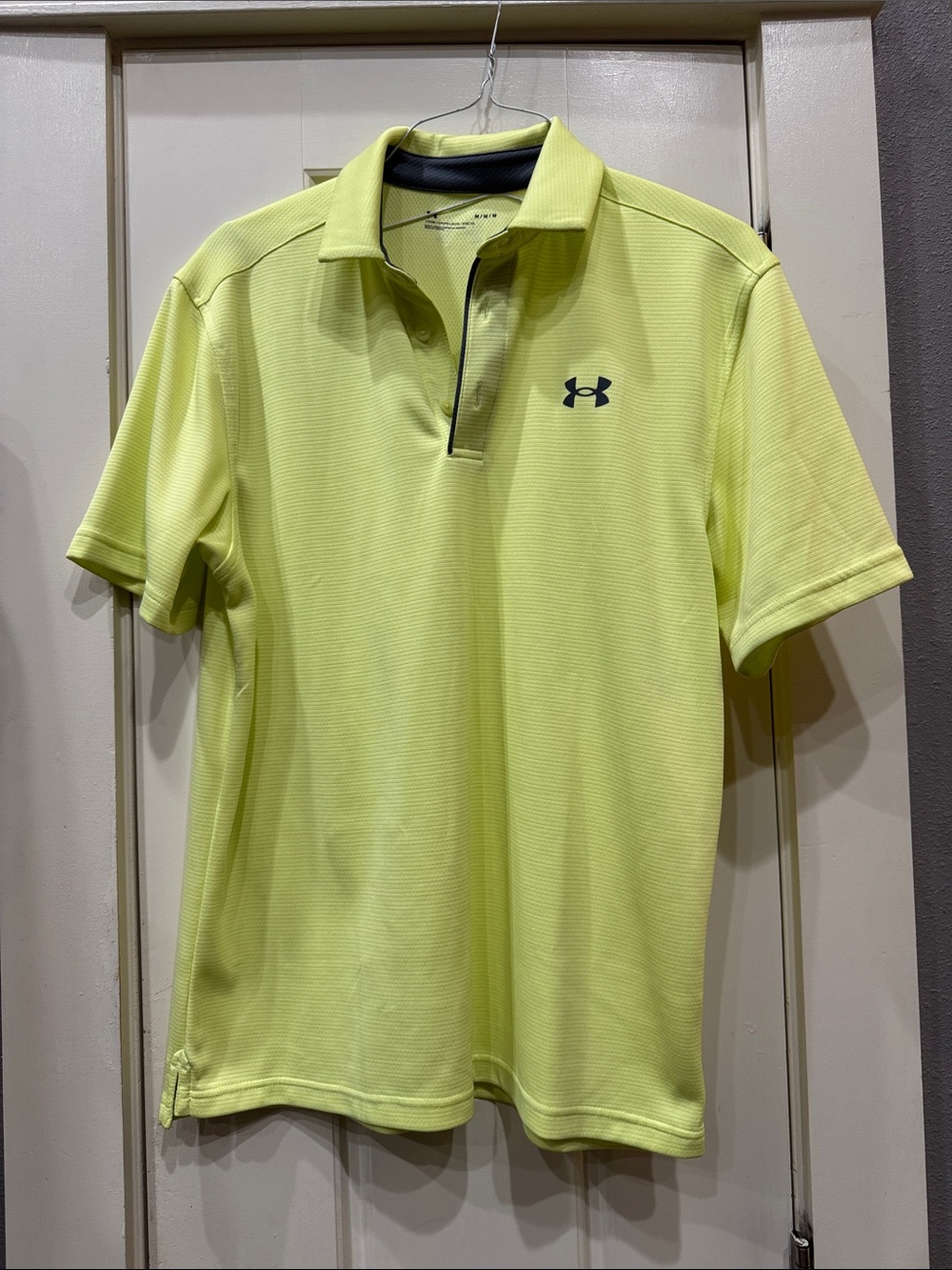 Under Armour Neon Yellow Men's Polo with Contrast Logo